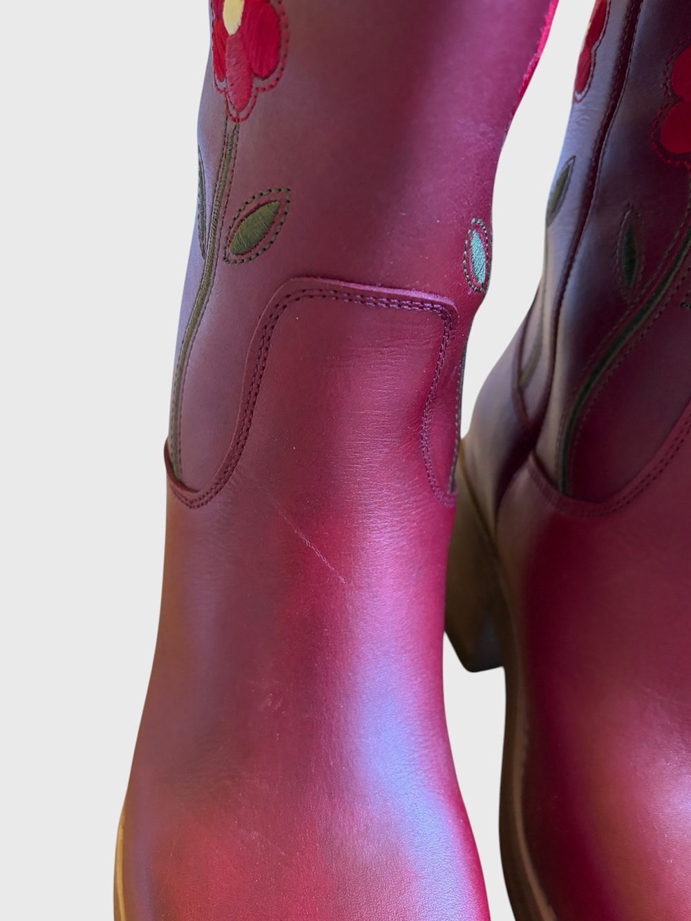 NWB Dingo Women's Bloom Embroidered Leather Boot in Merlot Size 7.5 Boho Western - Picture 15 of 16
